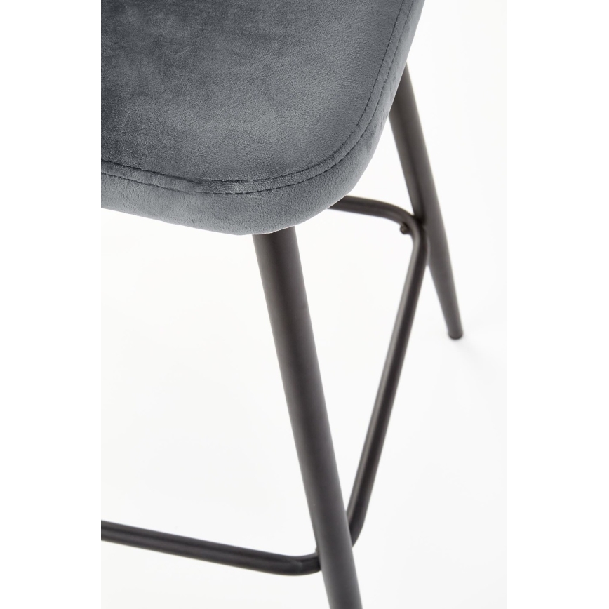Banco de bar 89x49 cm cinzento/preto