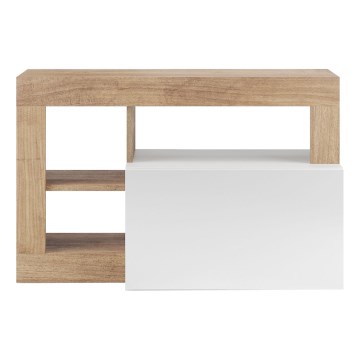 Banco LENOR 91x209 cm branco/castanho