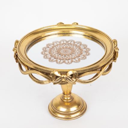 Bandeja decorativa diâmetro 25,5 cm dourado