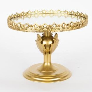 Bandeja decorativa diâmetro 25,5 cm dourado