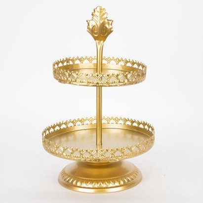 Bandeja decorativa diâmetro 25,5 cm dourado