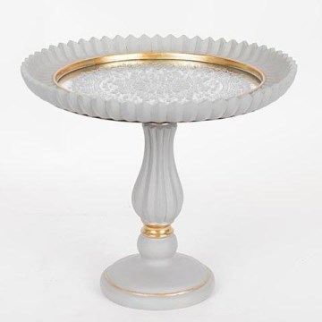 Bandeja decorativa Ø 23,5 cm, cinzento/dourado