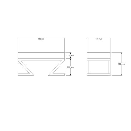 Banqueta RINA 45 x 90 cm castanha