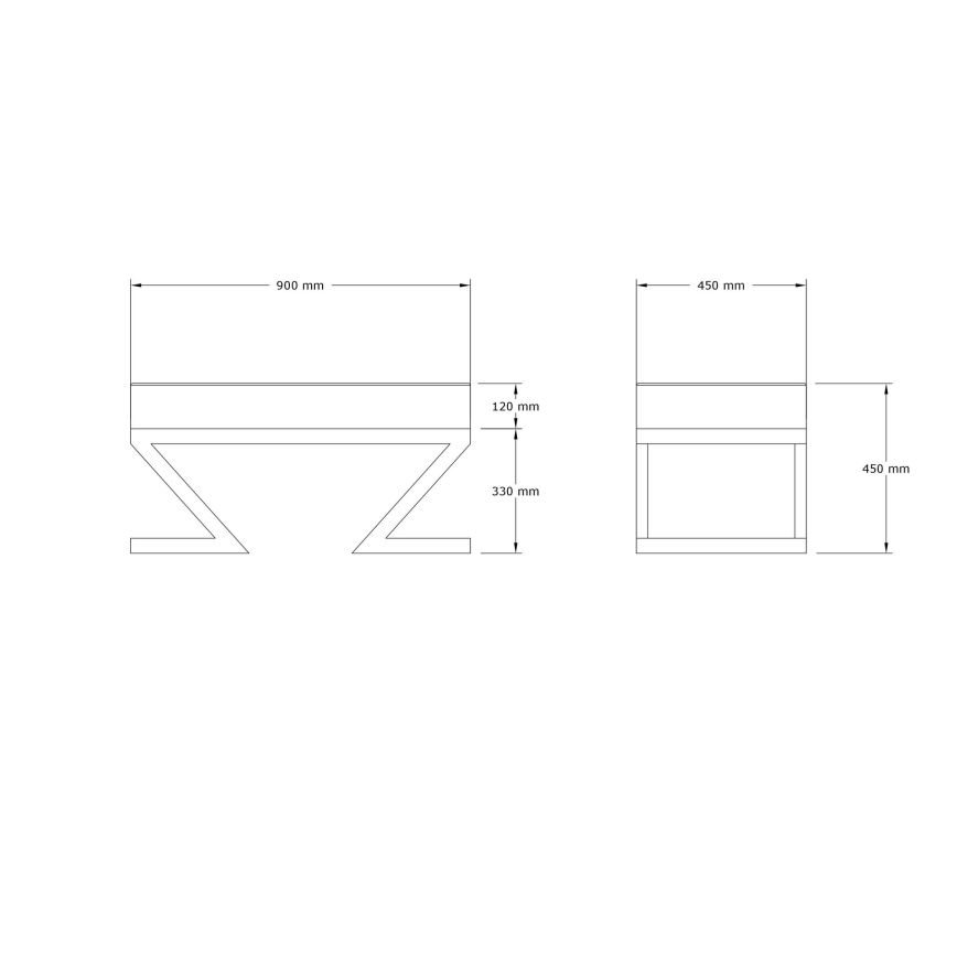 Banqueta RINA 45 x 90 cm castanha