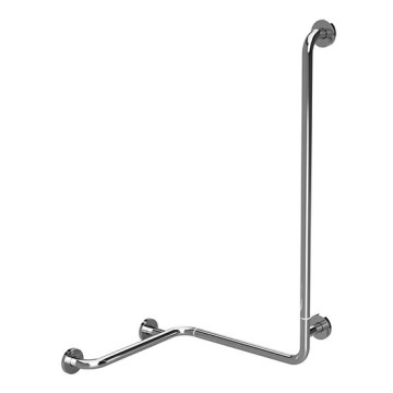 Barra de apoio para duche 58x118 cm aço inoxidável/prateada