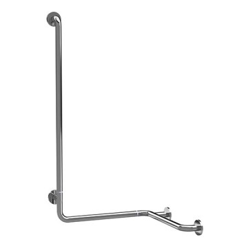 Barra de apoio para duche 66x118 cm em aço inoxidável/prateada