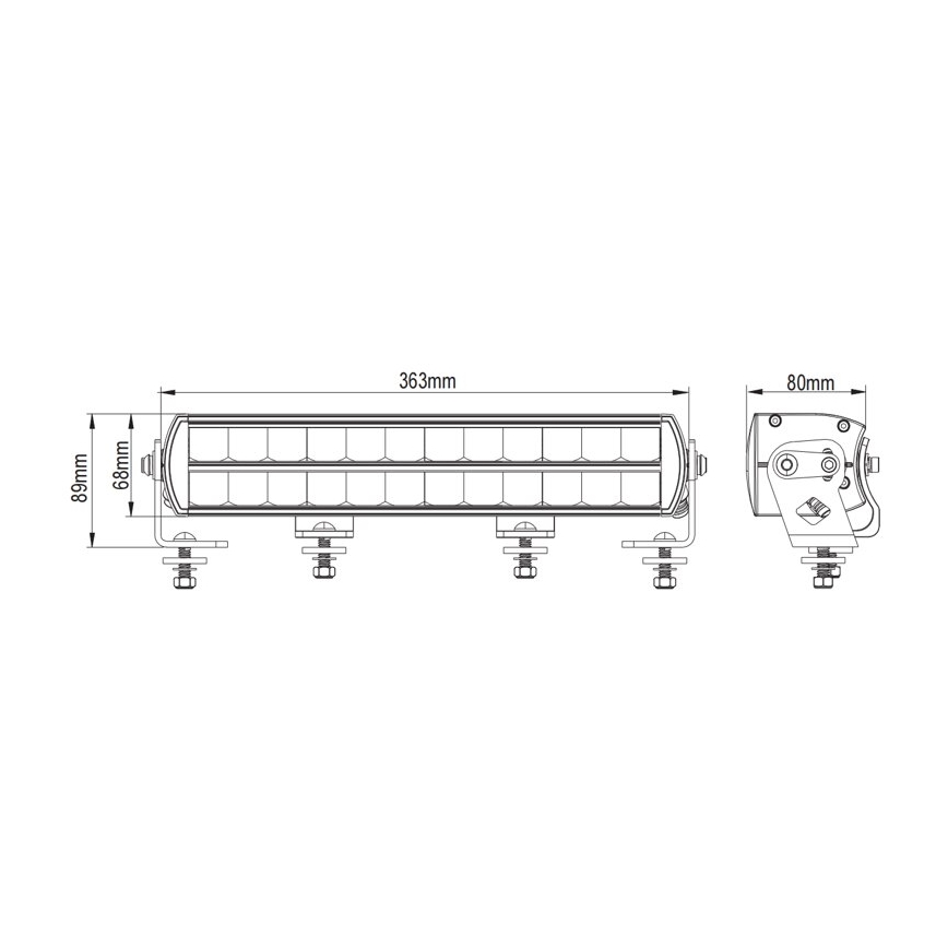 Barra de iluminação LED para automóveis BLACK OFF ROAD LED/120W/9-36V IP69 6000K