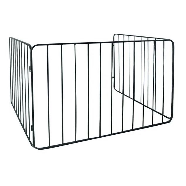 Barreira de segurança para lareira 74x280 cm preto