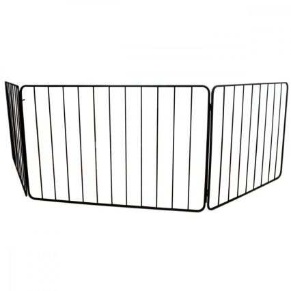 Barreira de segurança para lareira 74x280 cm preto