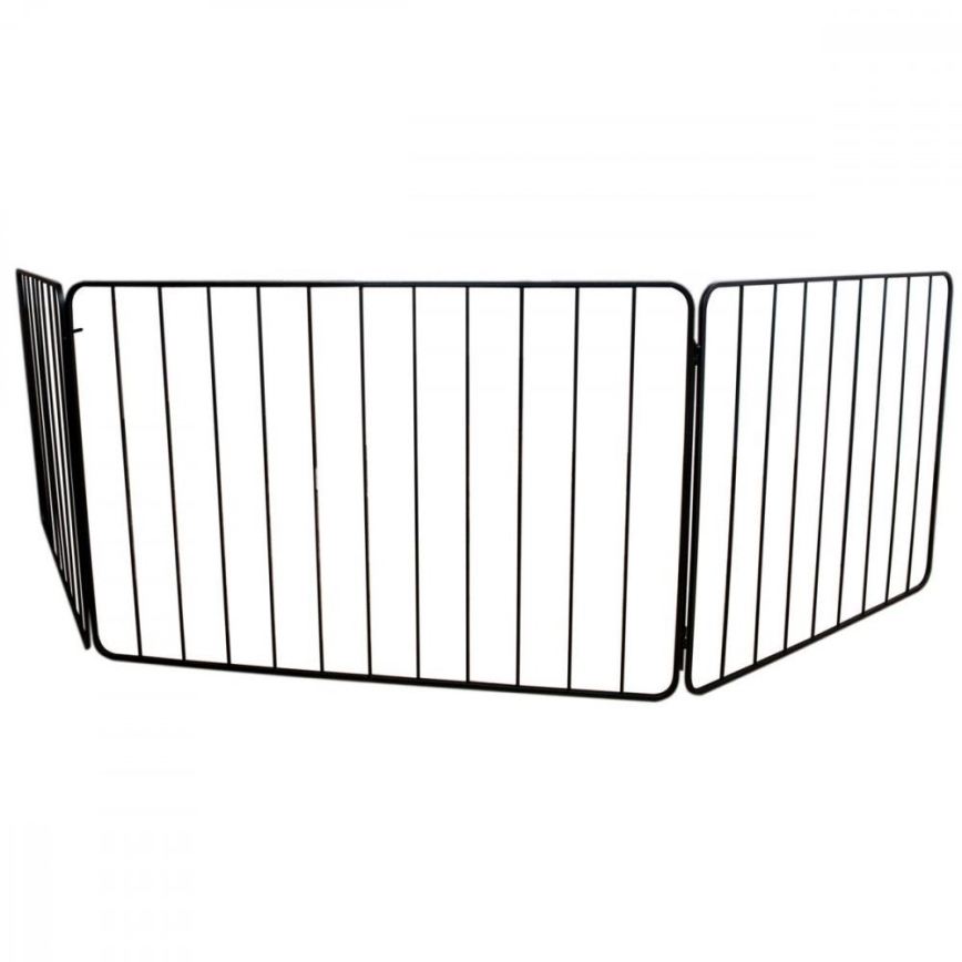 Barreira de segurança para lareira 74x280 cm preto