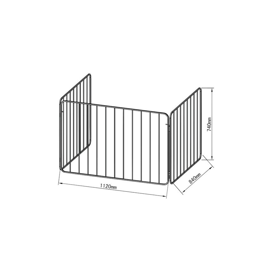 Barreira de segurança para lareira 74x280 cm preto