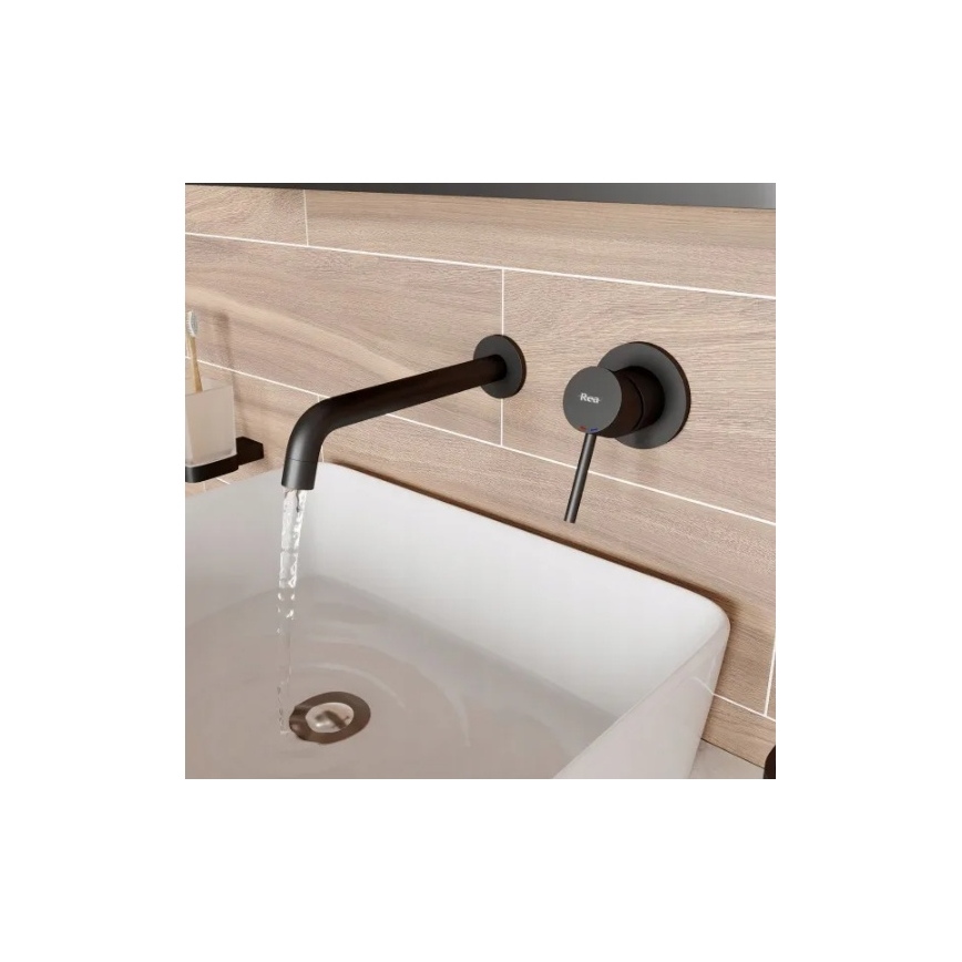 BAT-B0969 - Misturador de lavatório para instalação encastrada LUNGO preto mate