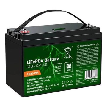 Bateria LiFePO4 com ecrã integrado 12,8V/100Ah