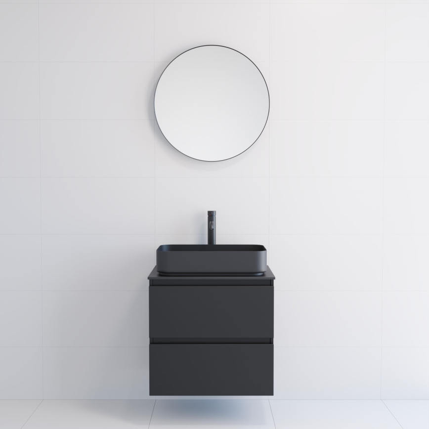 BATH DELUXE 01-060-09-02-00 - Espelho para casa de banho BORGSTED diâmetro 60 cm preto