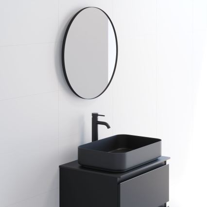 BATH DELUXE 01-060-09-02-00 - Espelho para casa de banho BORGSTED diâmetro 60 cm preto