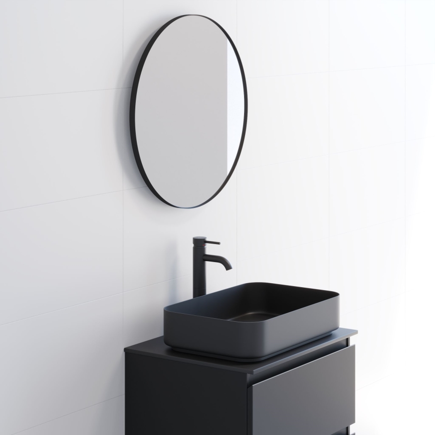 BATH DELUXE 01-060-09-02-00 - Espelho para casa de banho BORGSTED diâmetro 60 cm preto