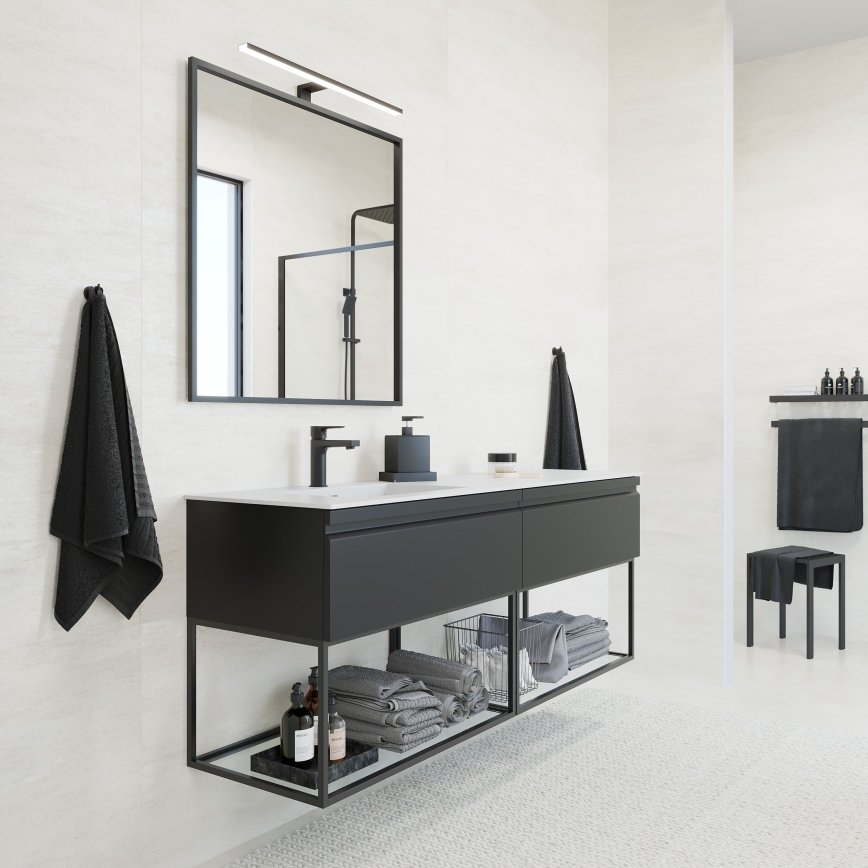 BATH DELUXE 01-080-05-02-00 - Espelho para casa de banho BORGSTED 80x80 cm preto