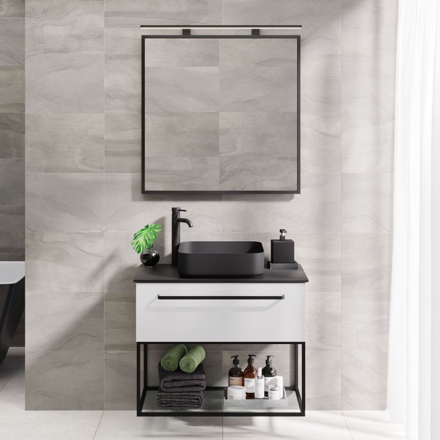 BATH DELUXE 01-080-05-02-00 - Espelho para casa de banho BORGSTED 80x80 cm preto