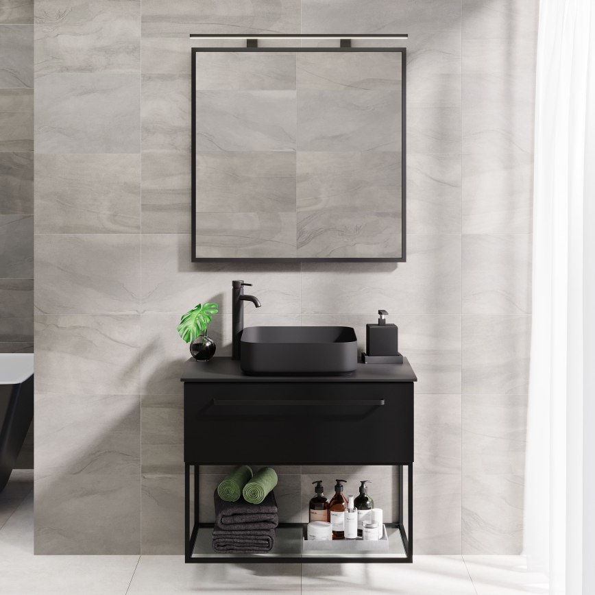 BATH DELUXE 01-080-05-02-00 - Espelho para casa de banho BORGSTED 80x80 cm preto