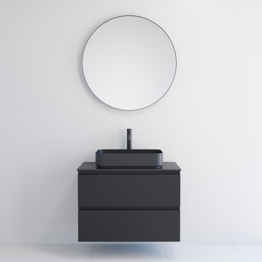 BATH DELUXE 01-080-09-02-00 - Espelho de banheiro BORGSTED diâmetro 80 cm preto