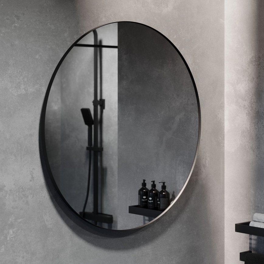 BATH DELUXE 01-080-09-02-00 - Espelho para casa de banho BORGSTED diâmetro 80 cm preto