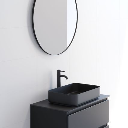 BATH DELUXE 01-080-09-02-00 - Espelho para casa de banho BORGSTED diâmetro 80 cm preto