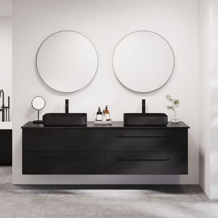 BATH DELUXE 01-080-09-02-00 - Espelho para casa de banho BORGSTED diâmetro 80 cm preto