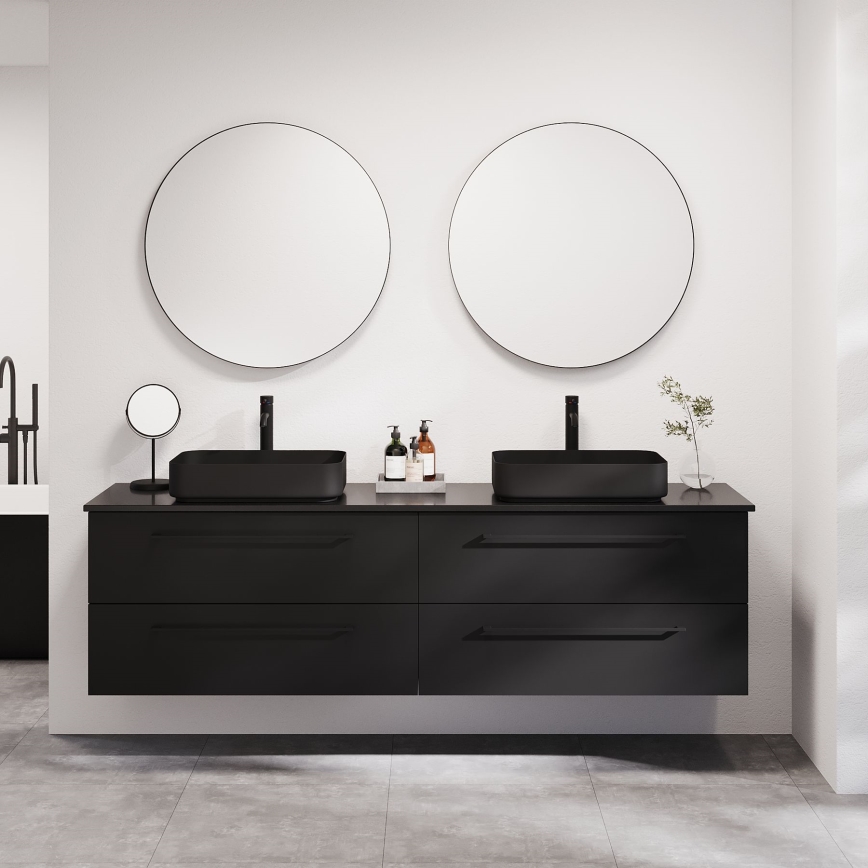 BATH DELUXE 01-080-09-02-00 - Espelho para casa de banho BORGSTED diâmetro 80 cm preto