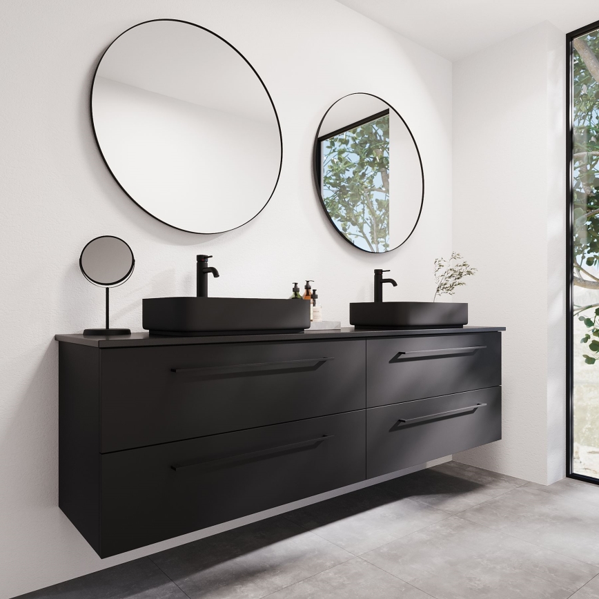 BATH DELUXE 01-080-09-02-00 - Espelho para casa de banho BORGSTED diâmetro 80 cm preto