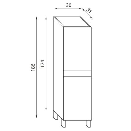 BATH DELUXE 04-030-64-84-01 - Armário para casa de banho KENWOOD 186 cm nogueira