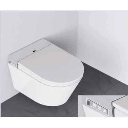 BATH DELUXE 21-040-02-11-00 - Sanita suspensa com bidé e assento de sanita SoftClose TISVILDELEJE 1600W/230V branco + comando