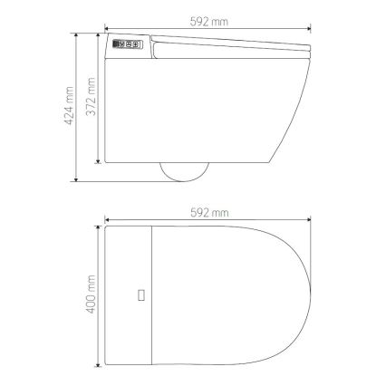 BATH DELUXE 21-040-02-11-00 - Sanita suspensa com bidé e assento de sanita SoftClose TISVILDELEJE 1600W/230V branco + comando