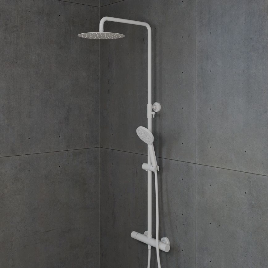 BATH DELUXE 31-120-05-01-00 - Conjunto de duche com torneira termostática DRAGOR branco mate