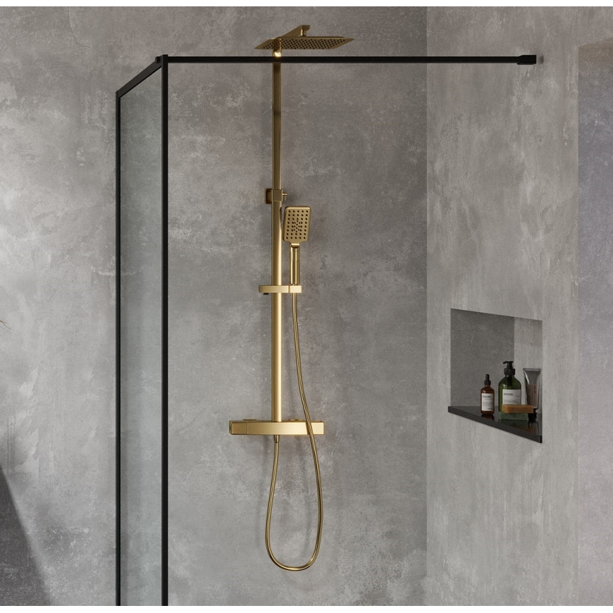 BATH DELUXE 31-120-06-70-00 - Conjunto de duche com bateria termostática NAESBY em latão escovado