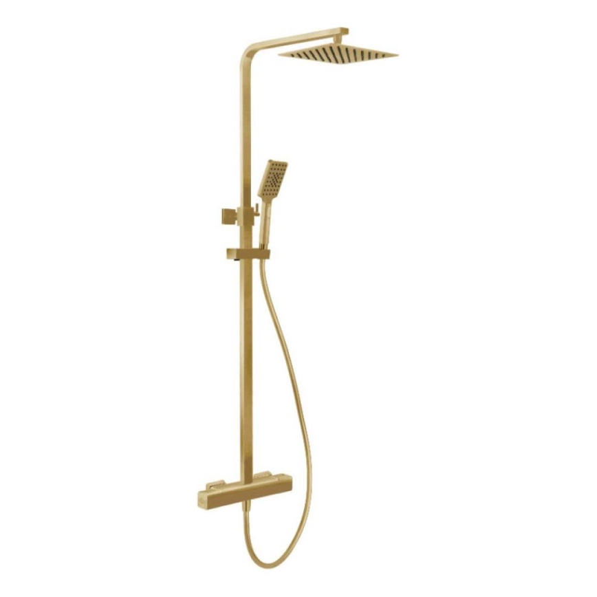 BATH DELUXE 31-120-06-70-00 - Conjunto de duche com torneira termostática NAESBY escovado latão