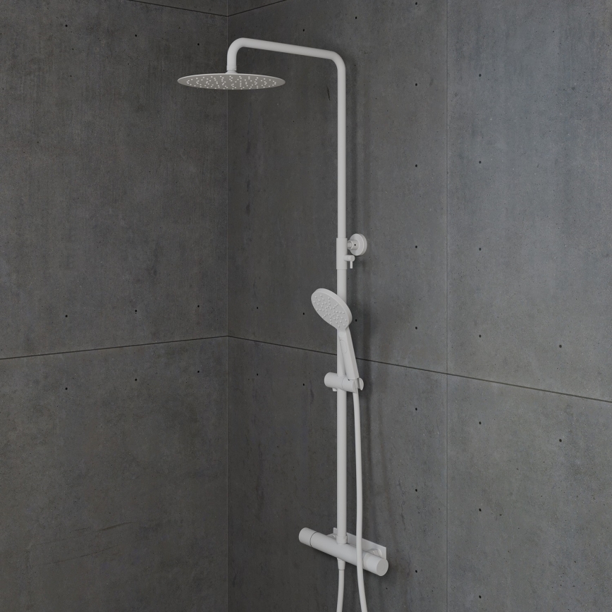 BATH DELUXE 31-120-07-01-00 - Conjunto de duche com torneira termostática DRAGOR branco mate