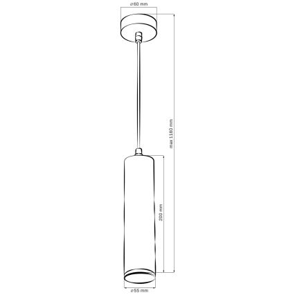 Bathroom candelabro suspenso TURYN 1xGU10/10W/230V IP44 branco