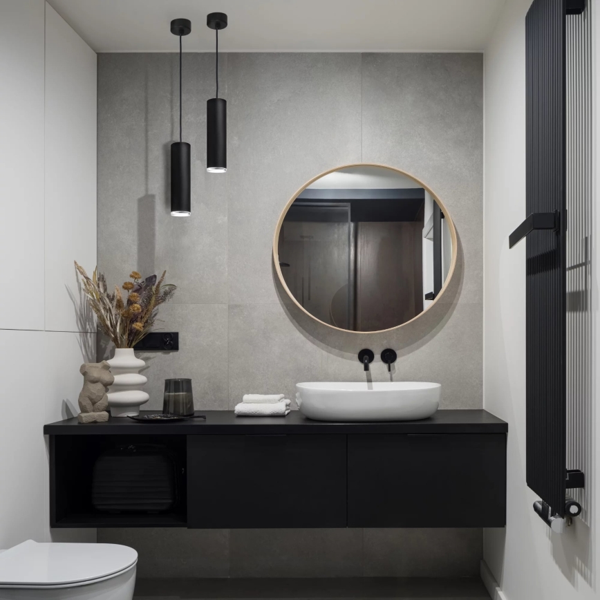 Bathroom candelabro suspenso TURYN 1xGU10/10W/230V IP44 preto