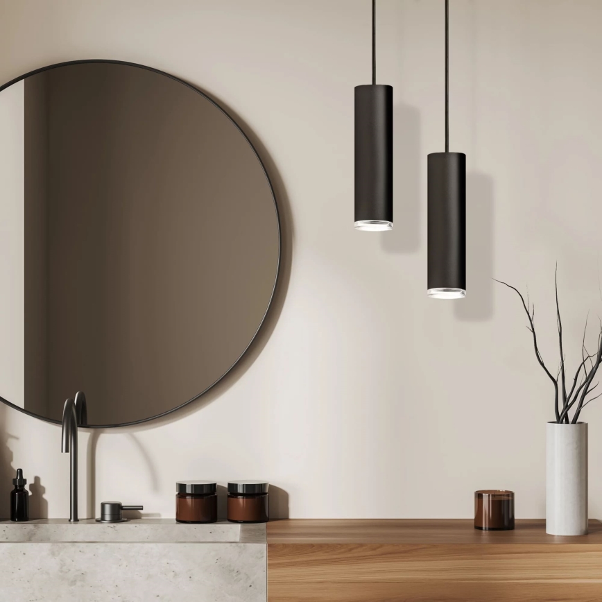 Bathroom candelabro suspenso TURYN 1xGU10/10W/230V IP44 preto