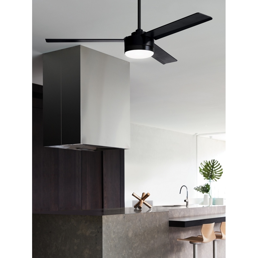 BAYSIDE 213033 - Ventoinha de teto LED LAGOON GX53/17W/230V preto + controlo remoto