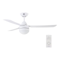 BAYSIDE 531016 - Ventilador de teto MEGARA 2xE14/15W/230V branco + controlo remoto