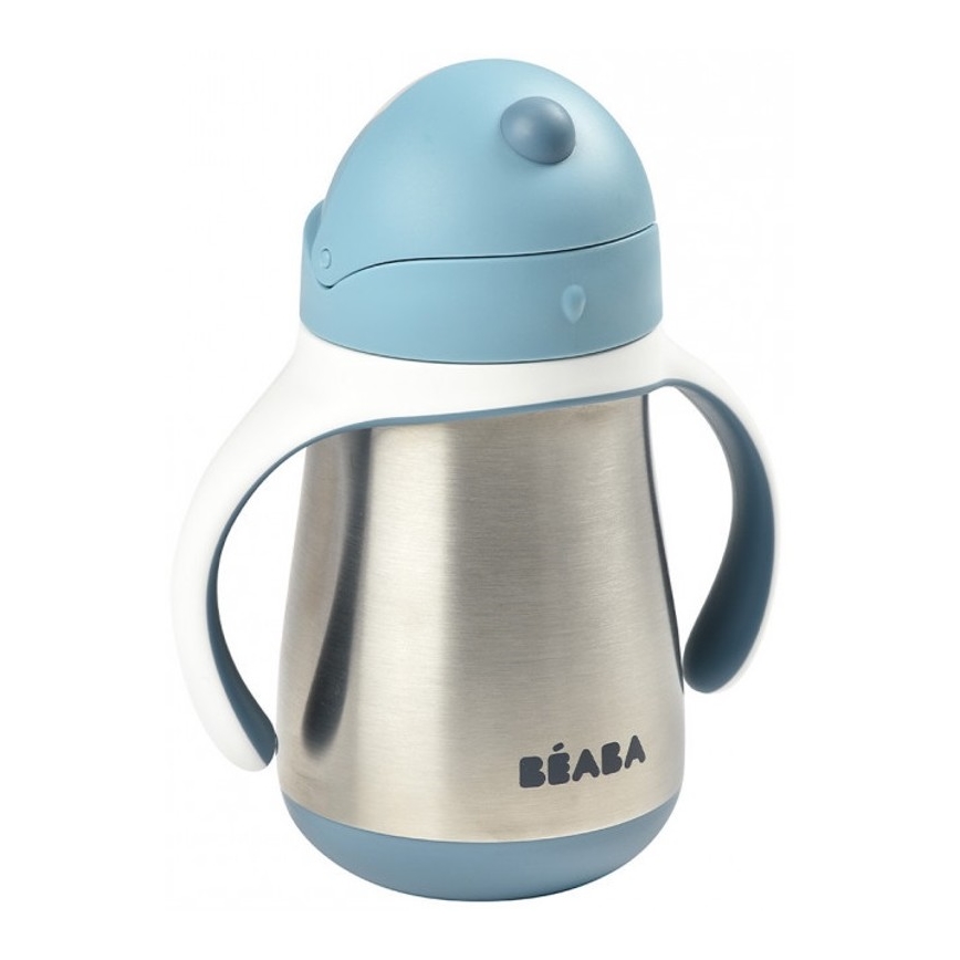 Beaba - Caneca termo-isolada com uma palhinha 250 ml azul