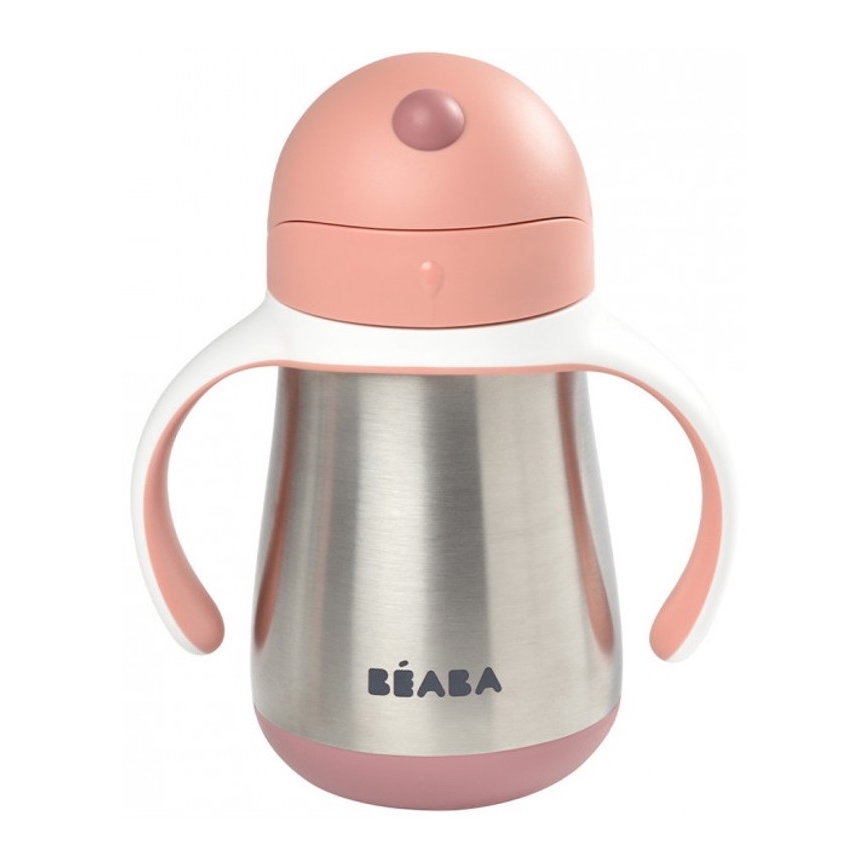 Beaba - Caneca termo-isolada com uma palhinha 250 ml rosa