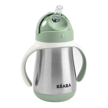 Beaba - Caneca termo-isolada com uma palhinha 250 ml verde