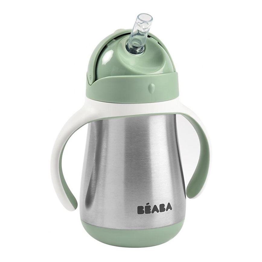 Beaba - Caneca termo-isolada com uma palhinha 250 ml verde
