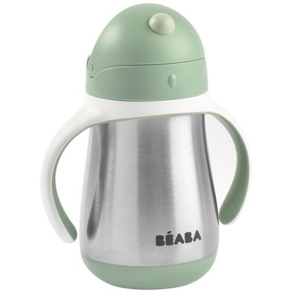 Beaba - Caneca termo-isolada com uma palhinha 250 ml verde
