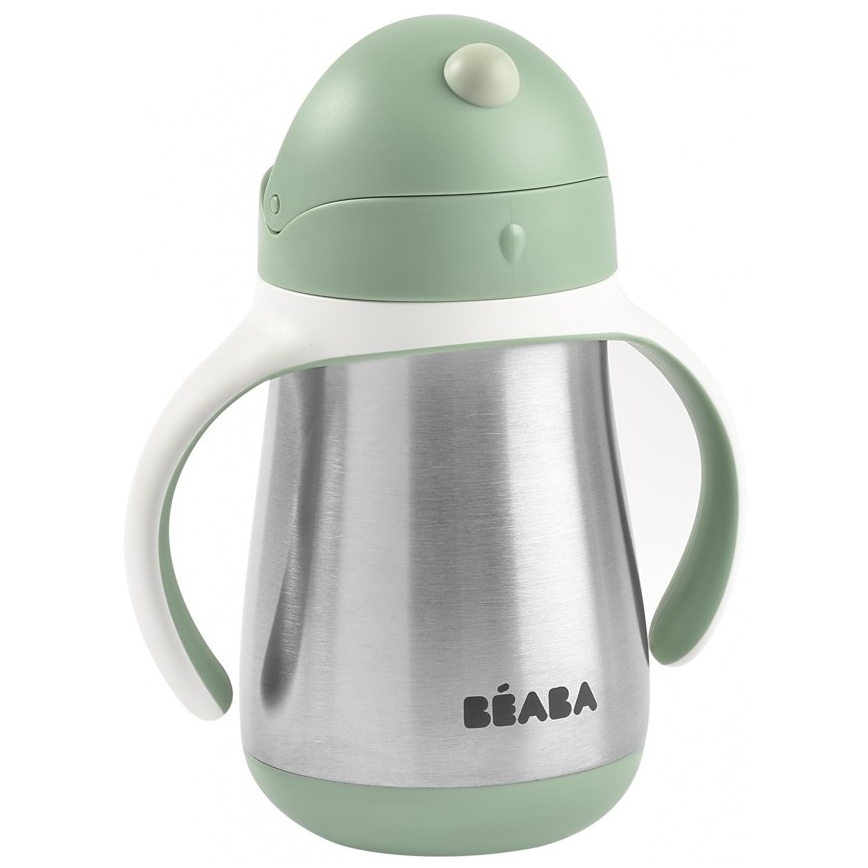 Beaba - Caneca termo-isolada com uma palhinha 250 ml verde