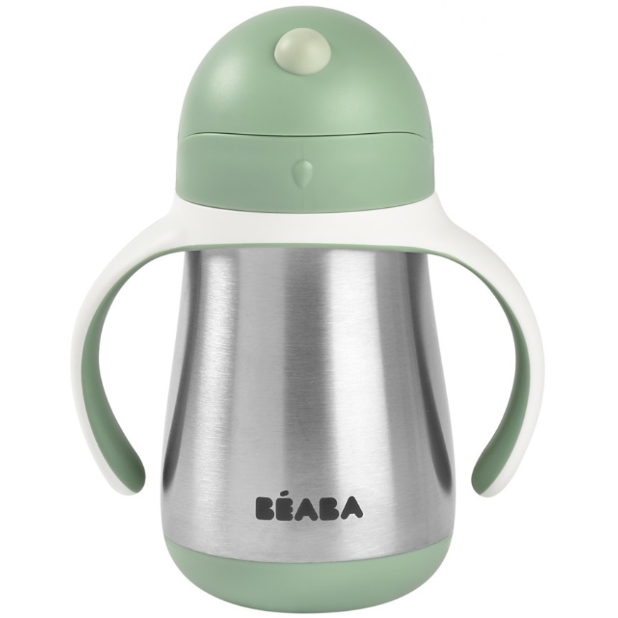 Beaba - Caneca termo-isolada com uma palhinha 250 ml verde
