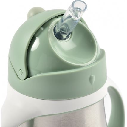 Beaba - Caneca termo-isolada com uma palhinha 250 ml verde