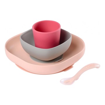 Beaba - Conjunto de refeições para crianças Pink 4 pcs